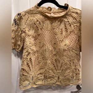 SHEIN Gold Lace Blouse